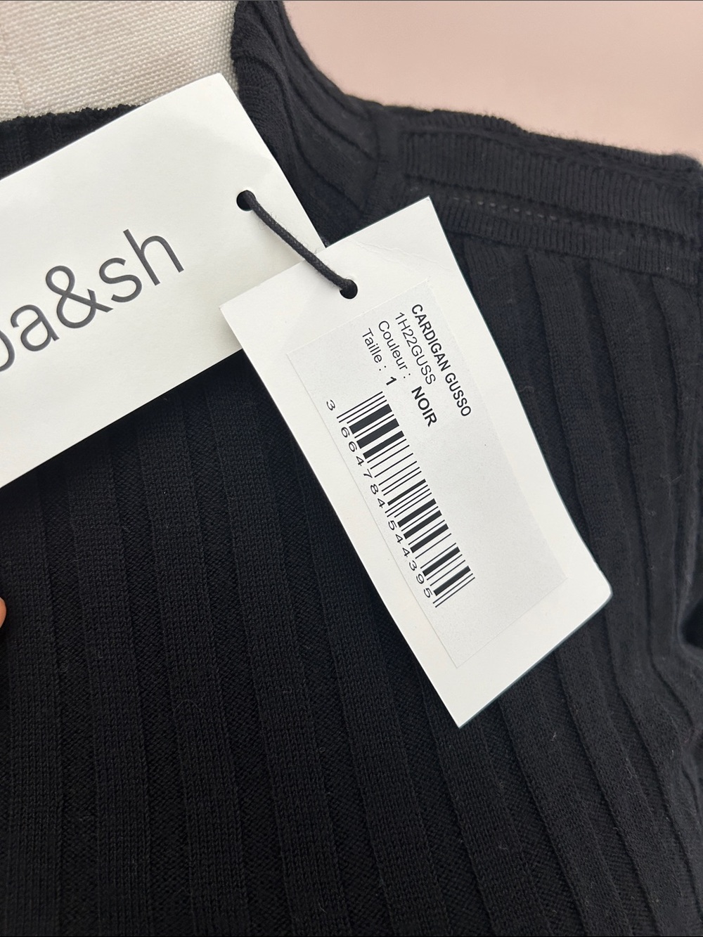 ba&sh Black Ribbed Mock-Neck Long Sleeve Top - Picture 7 of 10